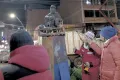 Obra afectada por el vandalismo.